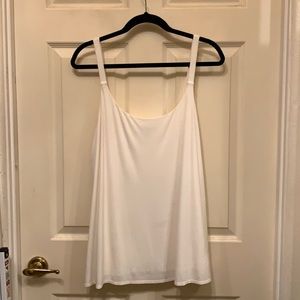 Eileen Fisher cream 2 layer silk tank cami top XL